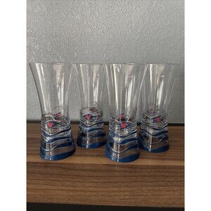 Set Of 4 Disney Cruise Lines Tall Plastic Souvenir 15 Ounces Used Glasses